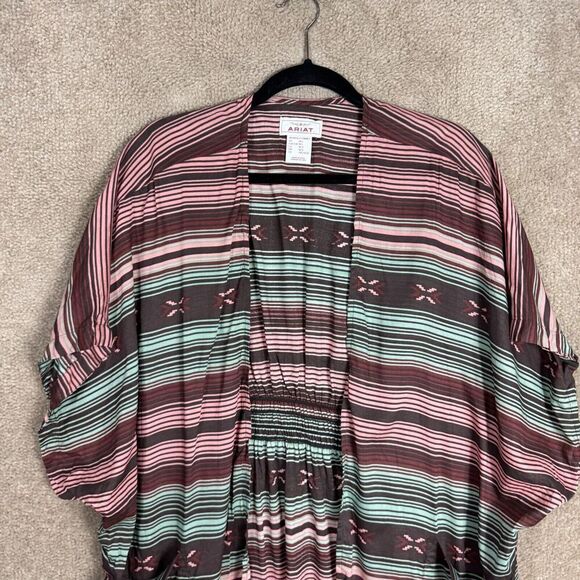 Ariat Duster Serape Womens M/L Striped‎ Southwestern Kimono Jacket Top Cardigan - Picture 4 of 10